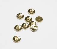 2 Hole Gold Metal Button Size 22L x5 - Click Image to Close